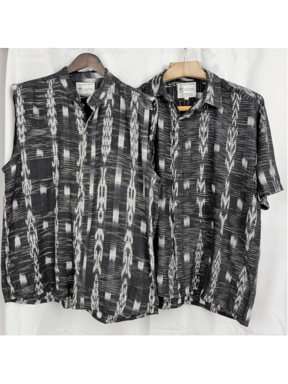 2 Freak N' Chic Black Patterned Shirts XL